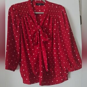 The Limited Red Polka Dot Blouse